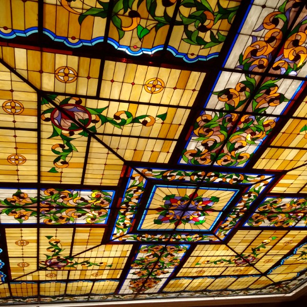 picture of a stain glass ceiling