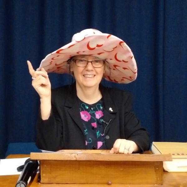 Hat picture behind Pulpit - right hand